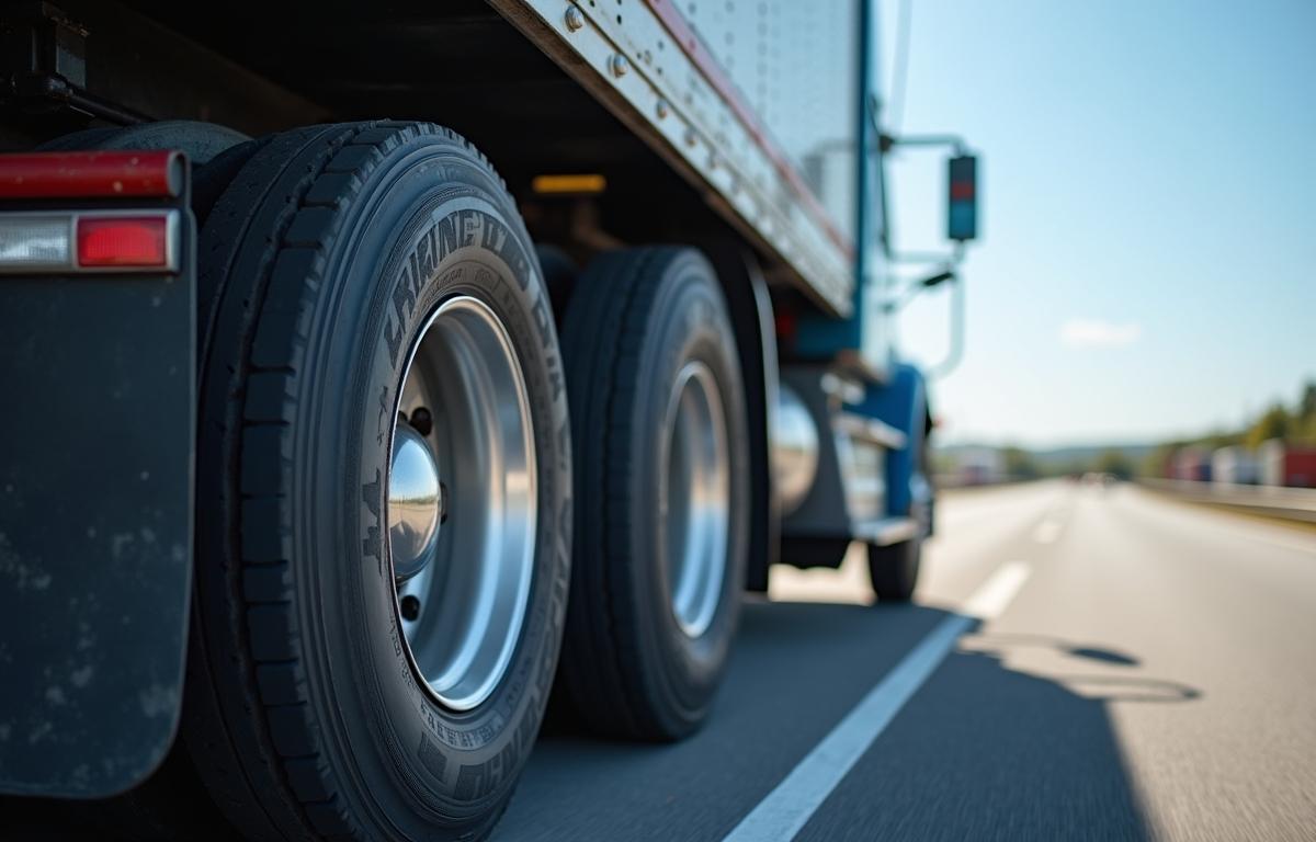 how tall is a semi truck tire